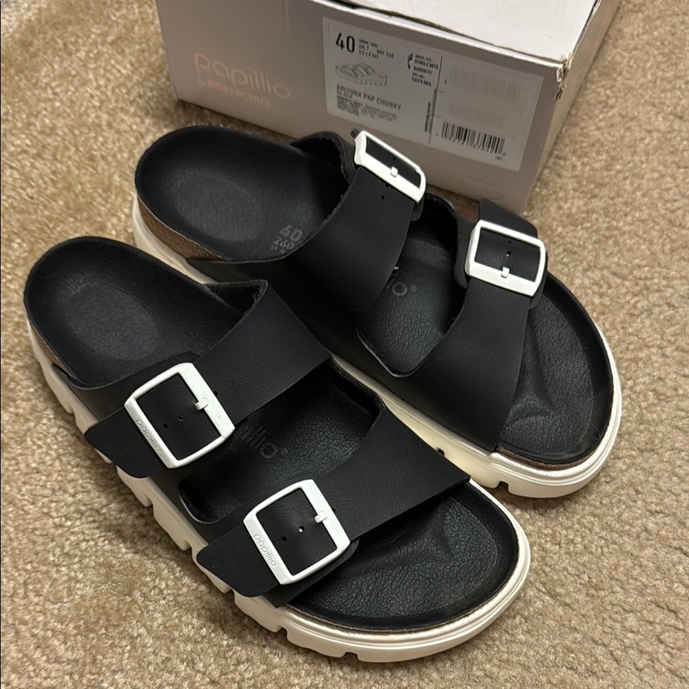 Papillio Birkenstock Women's Platform Black Sandals